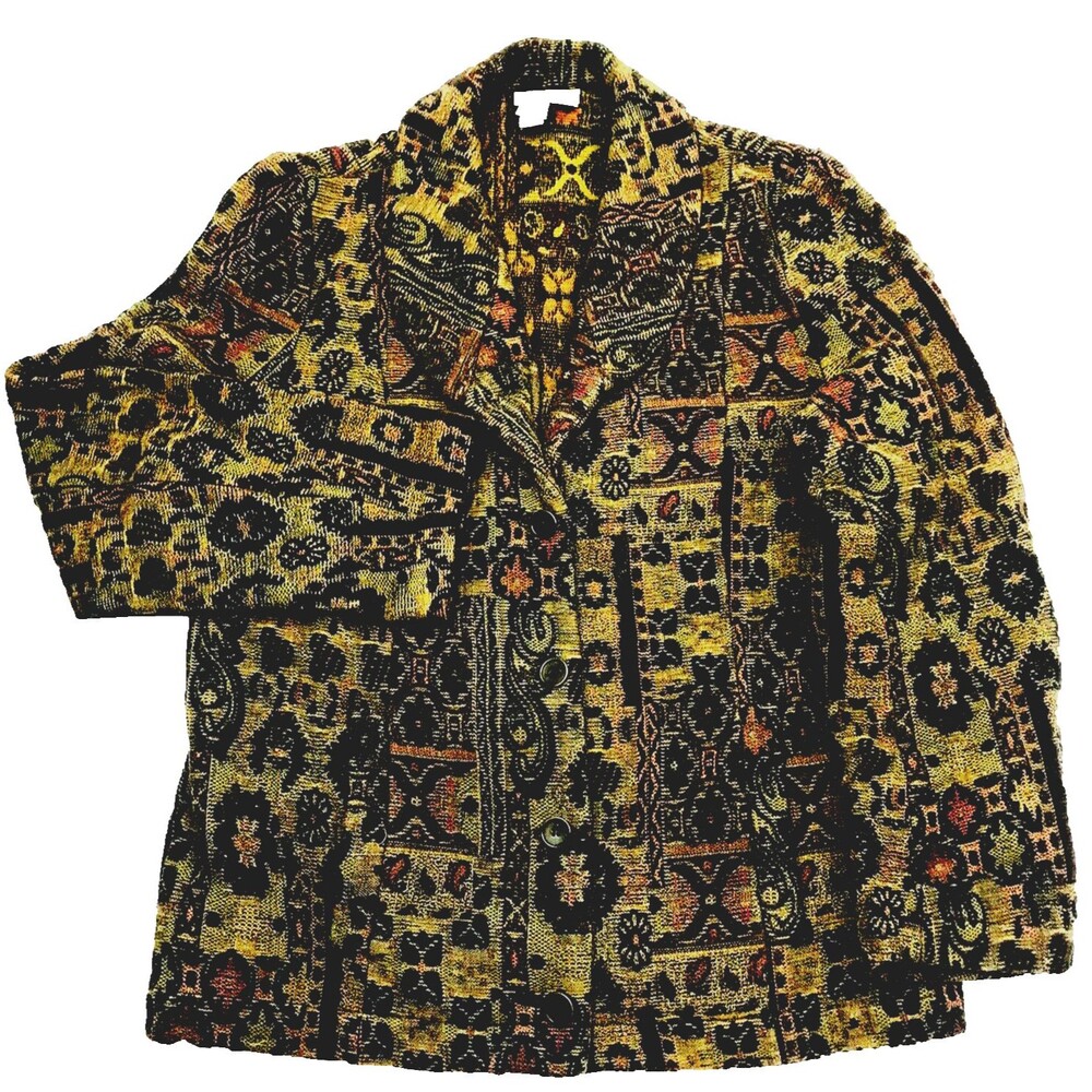 Territory Ahead Tapestry Blazer Jacket L Brown Western Aztec Cabincore Vtg Y2K